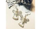 Silver Wire Wrap Angel Earrings