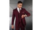 burgundy wedding suit  in los angeles
