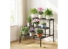 Stylish 3-Tier Metal Corner Plant Stand for Indoor & Outdoor Use