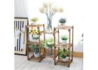 Premium 8 Tier Wooden Plant Stand Outdoor Indoor Garden Shelf for Elegant Display