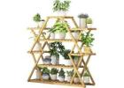 Premium Bamboo Multilayer Flower Plant Bonsai Rack Stand for Garden & Patio Display