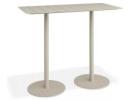 Modern Roku Rectangle High Bar Table Outdoor Latte Finish for Alfresco Spaces