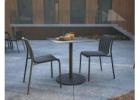 Modern Roku Cafe Table Outdoor Charcoal Finish for Stylish Alfresco Dining