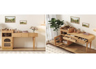 Modern Makeup Vanity Desk with Drawers, Cabinet & Open Storage Shelves