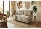 4-in-1 Convertible Sleeper Sofa Chair with Tartan Fabric for Small Spaces