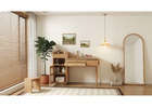 Modern Dressing Table Vanity Desk with Storage Cabinet, Drawers & Open Shelving