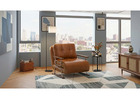 Caramel Faux Leather 4-in-1 Convertible Chair Bed, Space-Saving Folding Sleeper Sofa