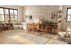 Mid-Century Modern Extendable Sideboard with Drop-Leaf Dining Table & Storage Cabinet